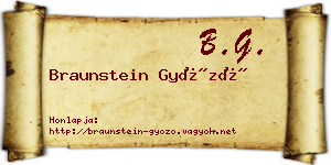 Braunstein Győző névjegykártya